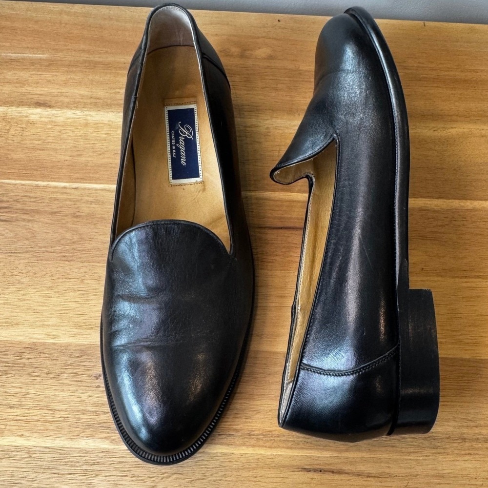 Bragano by Cole Haan Men 10 M Black Leather Loafers Italy Minimalist 3806